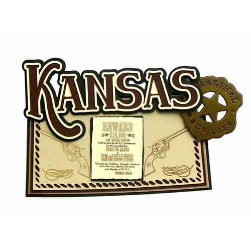 Paper Wizard - Altered States Collection - Die Cuts - Map of Kansas