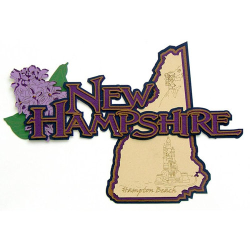 Paper Wizard - Altered States Collection - Die Cuts - Map of New Hampshire