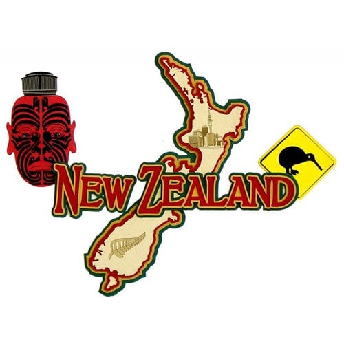 Paper Wizard - Country Maps Collection - Die Cuts - Map of New Zealand
