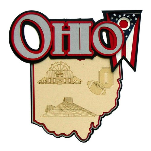 Paper Wizard - Altered States Collection - Die Cuts - Map of Ohio