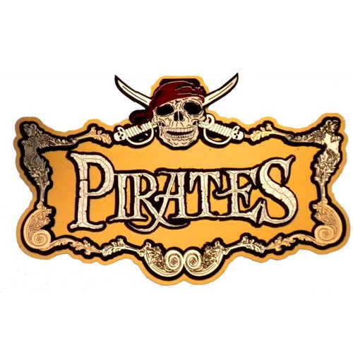 Paper Wizard - Pirates Collection - Die Cuts - Pirate Sign - Gold