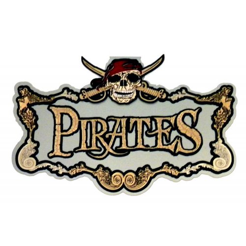 Paper Wizard - Pirates Collection - Die Cuts - Pirate Sign - Silver