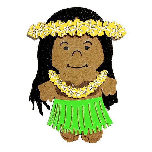 Paper Wizard - Die Cuts - Small World People - Hula Girl