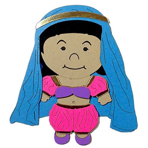 Paper Wizard - Petite Princess Collection - Die Cuts - Small World People - Morocco Belly Dancer