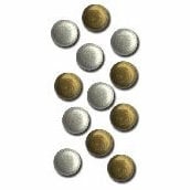 Queen and Company - Basic Brads - Round - 5mm - Silver and Gold