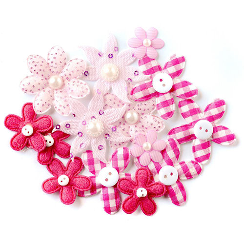 Queen and Company - Blossoms - Fabric Flowers - Pink