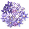 Queen and Company - Blossoms - Fabric Flowers - Purple