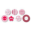 Queen and Company - Chipboard Buttons - Berry Red, CLEARANCE