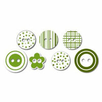 Queen and Company - Chipboard Buttons - Grass Green