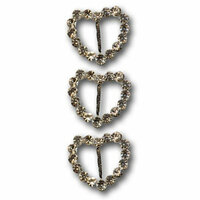 Queen and Company - Bling - Jeweled Ribbon Buckles - Sparkle Heart, CLEARANCE