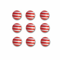 Queen and Company - Candy Shoppe Collection - Self Adhesive Candy Stripers - Round - Cherry Bomb