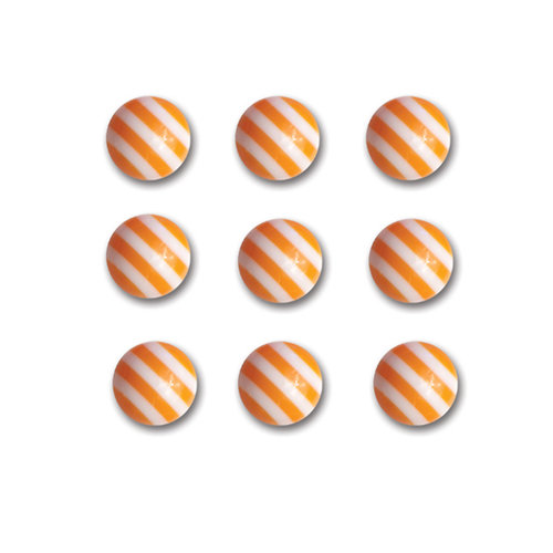 Queen and Company - Candy Shoppe Collection - Self Adhesive Candy Stripers - Round - Orange Crush