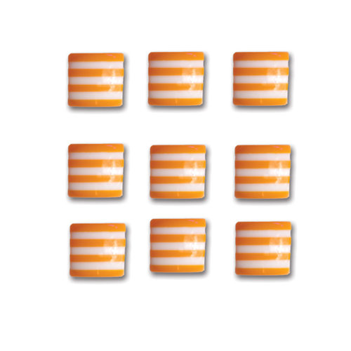 Queen and Company - Candy Shoppe Collection - Self Adhesive Candy Stripers - Square - Orange Crush