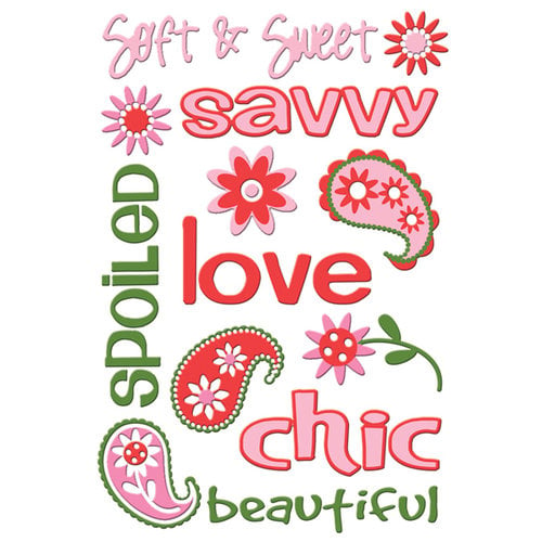 Queen and Company - Self Adhesive Chipboard Stickers - Girl