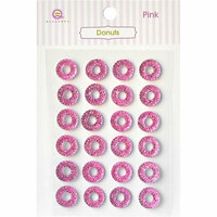 Queen and Company - Bling - Self Adhesive Rhinestones - Donuts - Pink
