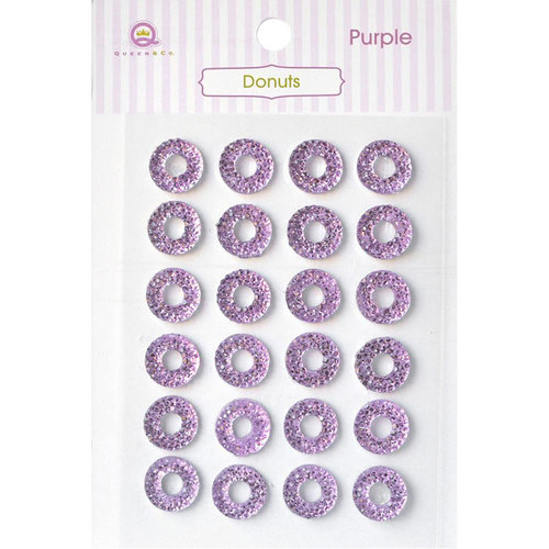 Queen and Company - Bling - Self Adhesive Rhinestones - Donuts - Purple