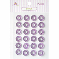 Queen and Company - Bling - Self Adhesive Rhinestones - Donuts - Purple