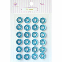 Queen and Company - Bling - Self Adhesive Rhinestones - Donuts - Blue