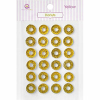 Queen and Company - Bling - Self Adhesive Rhinestones - Donuts - Yellow
