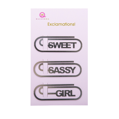 Queen and Company - Girl Collection - Exclamations - Metal Paper Clips