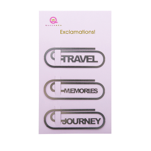 Queen and Company - Travel Collection - Exclamations - Metal Paper Clips