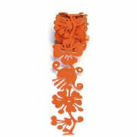 Queen and Company - Self Adhesive Felt Fusion Ribbon - 1.6 Inches - Tropical - Orange