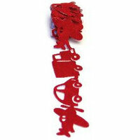 Queen and Company - Self Adhesive Felt Fusion Ribbon - 1.6 Inches - Vehicles - Red