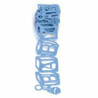 Queen and Company - Self Adhesive Felt Fusion Ribbon - 1.6 Inches - Blocks - Blue