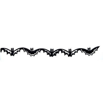 Queen and Company - Self Adhesive Felt Fusion Border - Halloween - Bats - Black