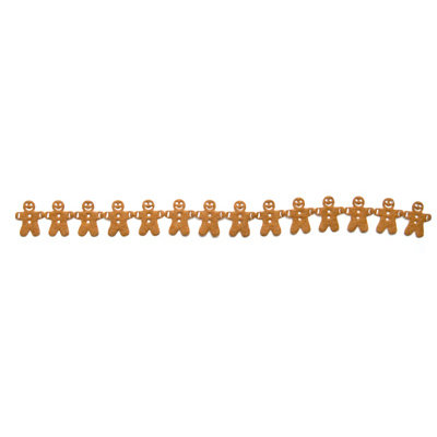 Queen and Company - Self Adhesive Felt Fusion Border - Christmas - Gingerbread Man - Brown