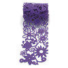 Queen and Company - Self Adhesive Felt Fusion Ribbon - 2.7 Inches - Floral - Purple