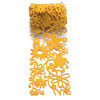 Queen and Company - Self Adhesive Felt Fusion Ribbon - 2.7 Inches - Floral - Yellow