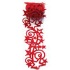 Queen and Company - Self Adhesive Felt Fusion Ribbon - 2.7 Inches - Star Swirl - Red