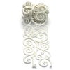 Queen and Company - Self Adhesive Felt Fusion Ribbon - 2.7 Inches - Scroll - White