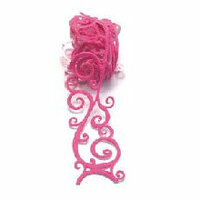 Queen and Company - Self Adhesive Felt Fusion Ribbon - 1.6 Inches - Scrolls - Pink