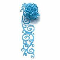 Queen and Company - Self Adhesive Felt Fusion Ribbon - 1.6 Inches - Scrolls - Blue