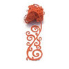 Queen and Company - Self Adhesive Felt Fusion Ribbon - 1.6 Inches - Scrolls - Orange