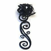 Queen and Company - Self Adhesive Felt Fusion Ribbon - 1.6 Inches - Scrolls - Black