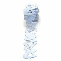 Queen and Company - Self Adhesive Felt Fusion Ribbon - 1.6 Inches - Hearts - White, CLEARANCE