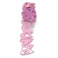 Queen and Company - Self Adhesive Felt Fusion Ribbon - 1.6 Inches - Hearts - Pink