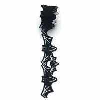 Queen and Company - Self Adhesive Felt Fusion Ribbon - 1.6 Inches - Halloween - Bats
