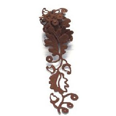 Queen and Company - Self Adhesive Felt Fusion Ribbon - 1.6 Inches - Fall - Leaves - Brown