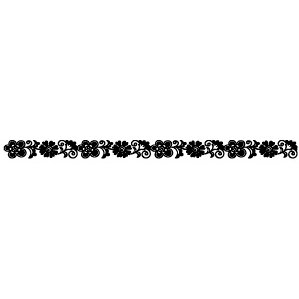 Queen and Company - Self Adhesive Felt Fusion Border - Flower 2 - Black