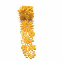 Queen and Company - Self Adhesive Felt Fusion Ribbon - 1.6 Inches - Floral - Yellow