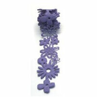 Queen and Company - Self Adhesive Felt Fusion Ribbon - 1.6 Inches - Floral - Lilac, CLEARANCE