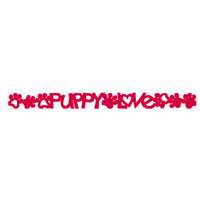 Queen and Company - Self Adhesive Felt Fusion Border - Puppy Love - Red
