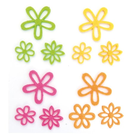 Queen and Company - Flower Frenzy - Small Felt Flowers - Primary Small