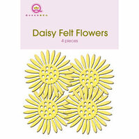 Queen and Company - Felt Flowers - Daisies - Yellow, CLEARANCE