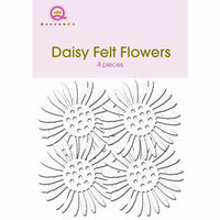 Queen and Company - Felt Flowers - Daisies - White, CLEARANCE