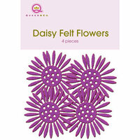 Queen and Company - Felt Flowers - Daisies - Purple, CLEARANCE
